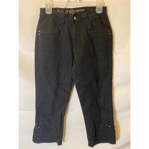 ETHYL WOMENS SIZE 4 PETITE BLACK PANTS CAPRI CROPPED 4P